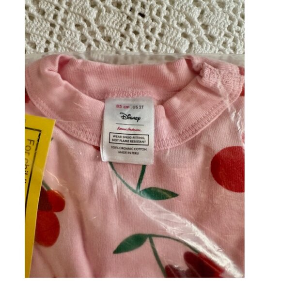 Girls Disney Hanna Andersson Cherry Minnie Mouse Long John Pajama Set New Sealed - Picture 3 of 4